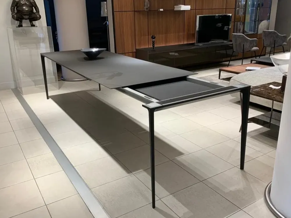 Rimadesio Tavolo rettangolare in vetro Long island di in Offerta Outlet- Tavoli