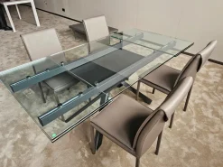 Easyline Tavolo rettangolare in vetro Romeo di in Offerta Outlet- Tavoli