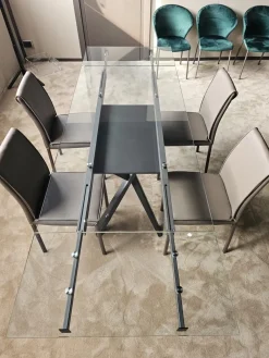 Easyline Tavolo rettangolare in vetro Romeo  di in Offerta Outlet- Tavoli