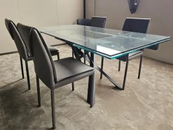 Easyline Tavolo rettangolare in vetro Romeo  di in Offerta Outlet- Tavoli