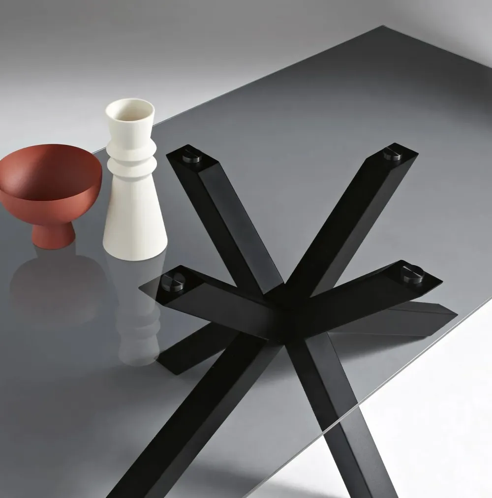 Online Tavolo rettangolare in vetro Tavolo due misure piano vetro di in Offerta Outlet Tavoli