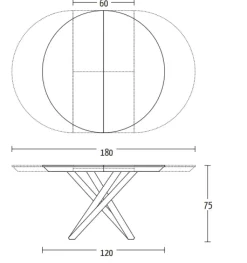Altacom Tavolo rotondo allungabile Fahrenheit round  - Tavoli