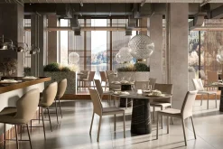 Tavolo rotondo in ceramica Cuba keramik bistrot di in Offerta Outlet^Cattelan Italia Sale