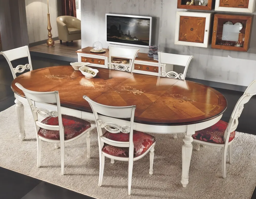 Artigiani Veneti Tavolo rotondo in legno Firenze di in Offerta Outlet- Tavoli