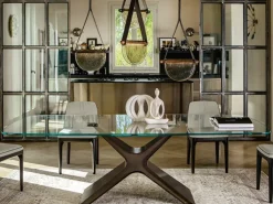 Tavolo sagomato in vetro Calliope xxl di in Offerta Outlet^Tonin Casa