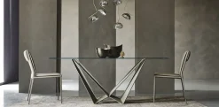 Outlet Tavolo Skorpio in vetro Fisso Tavoli