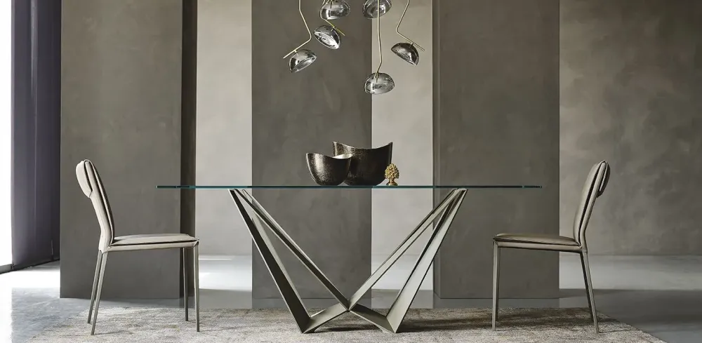 Outlet Tavolo Skorpio in vetro Fisso Tavoli