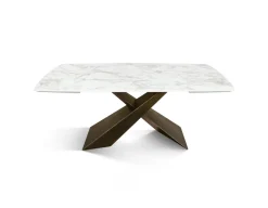 Clearance Tavolo Tavolo in ceramica bianco arabesco in OFFERTA OUTLET -42% Tavoli