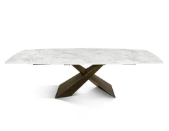 Clearance Tavolo Tavolo in ceramica bianco arabesco in OFFERTA OUTLET -42% Tavoli