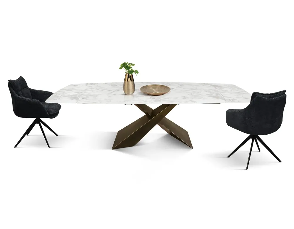 Clearance Tavolo Tavolo in ceramica bianco arabesco in OFFERTA OUTLET -42% Tavoli