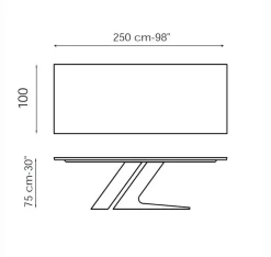 Bonaldo Tavolo Tavolo in legno rovere natur c/nodi tl250 di scontato del 51%- Tavoli