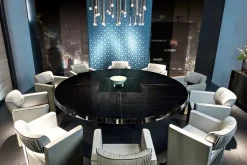 Tavolo Tavolo maxi rotondo cedro e marmo in OFFERTA OUTLET -20%^Md work Outlet