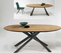 Best Tavolo Tavolo ovale impiallacciato 2 colori in OFFERTA OUTLET Tavoli