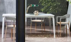 Discount Tavolo Tavolo steelwood 90x90 in hpl bianco in OFFERTA OUTLET -58% Tavoli