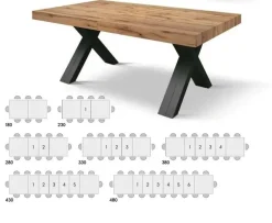 Md work Tavolo Tavolo super maxi 6 allunghe in laminato Rettangolare allungabile scontato 45%- Tavoli