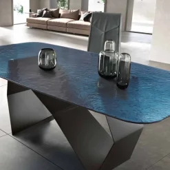 Clearance Tavolo Tavolo vetro martellato tre colori in OFFERTA OUTLET -46% Tavoli