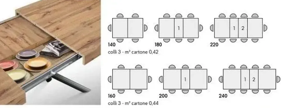 Collezione esclusiva Tavolo Tempor 2254 in OFFERTA OUTLET -50%- Tavoli