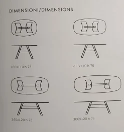 Tavolo Wave 300 in ceramica rettangolare. Esclusiva Collez. Prezzo scontato!^Collezione esclusiva Clearance