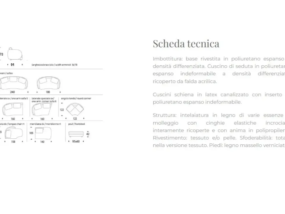 Sale Tolomeo tessuto in poliuretano a prezzo scontato Divani