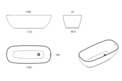 Vasca da bagno in Resina modello Betty next bianco opaco a prezzo scontato^Mastella