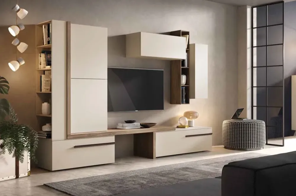 Gierre Mobili Vendiamo Abaco 07 in Offerta Outlet. Laminato materico.- Soggiorni Completi