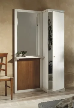 Clearance Versatile appendiabiti Mobile da ingresso laccato bianco consumato scontato del 35% a PREZZI OUTLET Appendiabiti