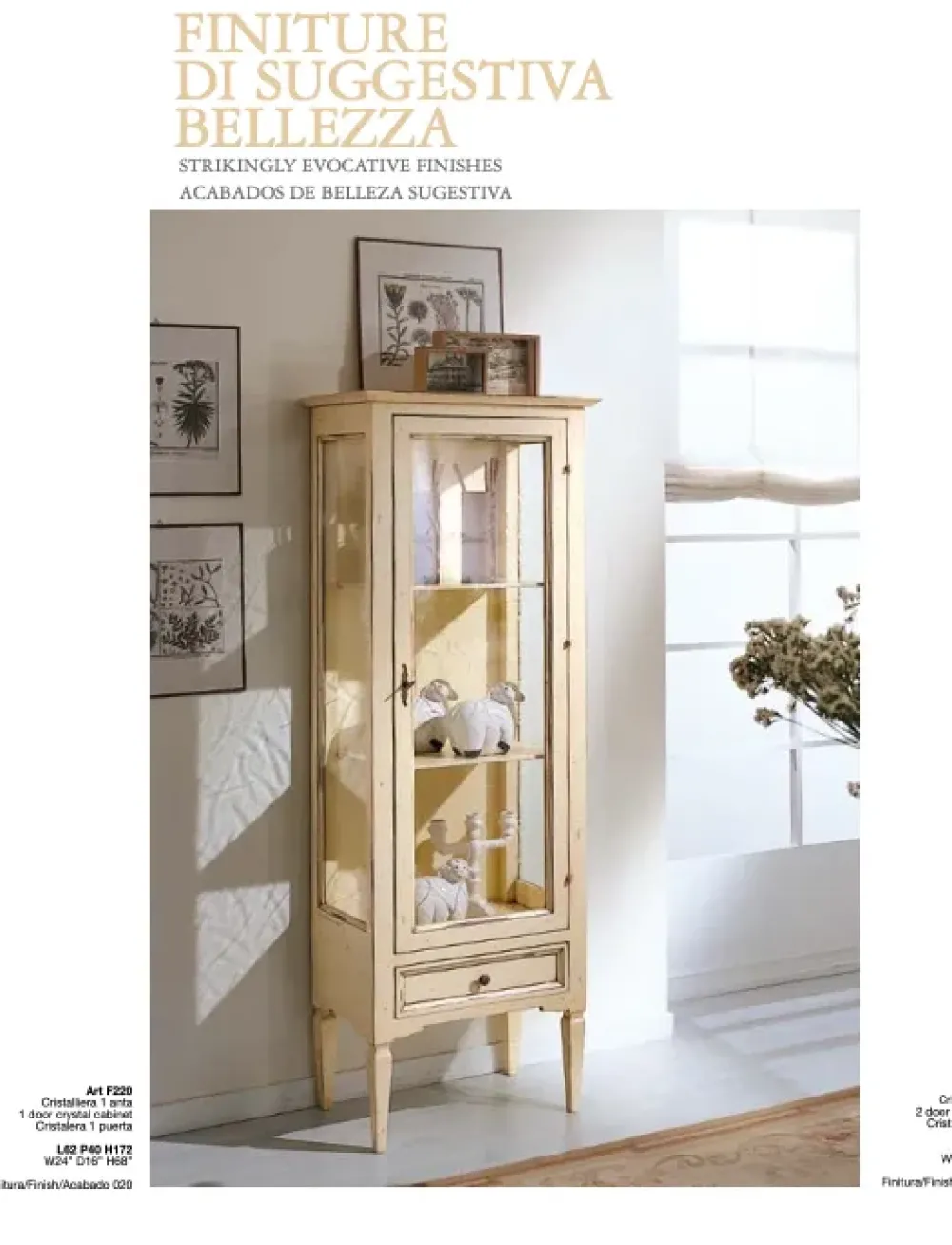 Discount Vetrinetta Cristalliera f220 in stile classico in offerta Vetrinette