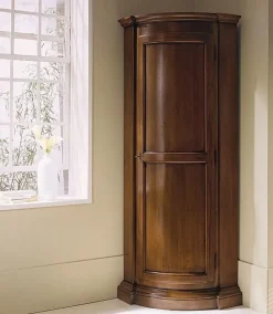Clearance Vetrinetta in legno stile classico Angoliera sagomata scontata del 30% Vetrinette