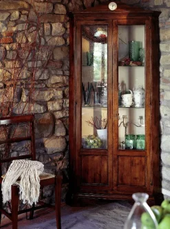 Outlet Vetrinetta Vetrina angolo 2 ante stile classico Vetrina angolo 2 ante di in Offerta Outlet Vetrinette