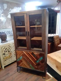 Vetrinetta  vetrina rennes stile vintage   in legno a prezzo Outlet^Outlet Etnico Sale