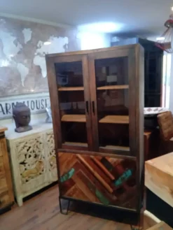 Vetrinetta vetrina rennes stile vintage in legno a prezzo Outlet^Outlet Etnico Sale